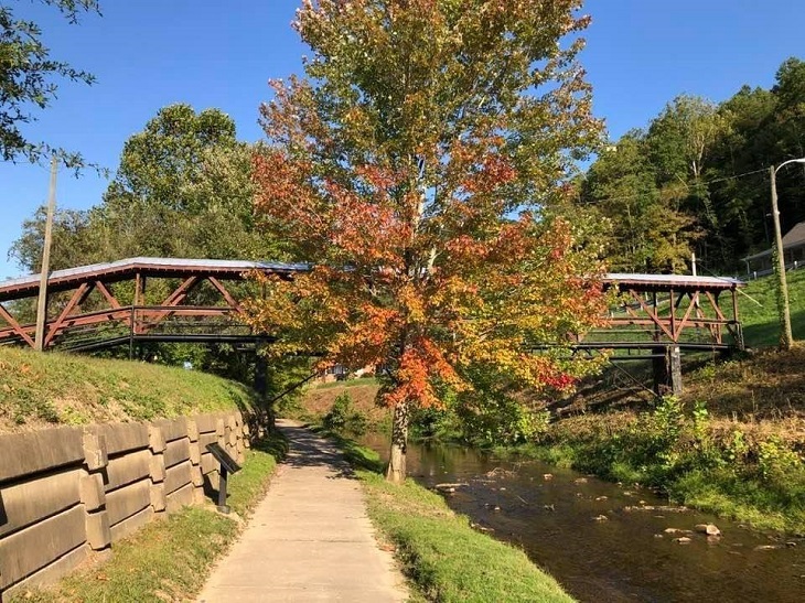 A bridge in Inez during Fall.