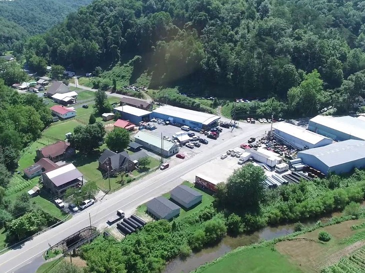 Aerial view of the city of Inez.
