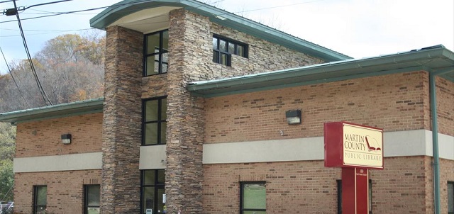 Front of the Martin County Public Library building.